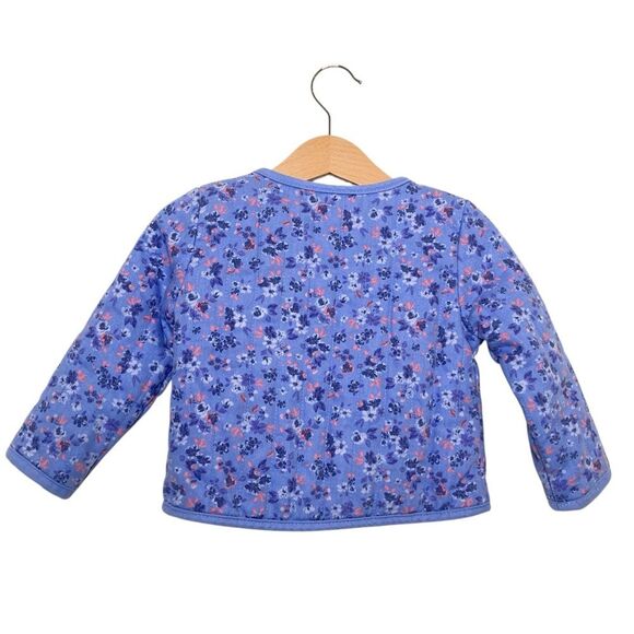OshKosh B'gosh Quilted Blue Floral Print Girls Jacket Size 18 Months NWOT - Picture 2 of 12